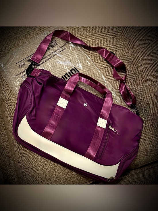 lululemon athletica Other - Lululemon Plum and White Athletic/Travel Duffle & Shoe Storage - NEW!